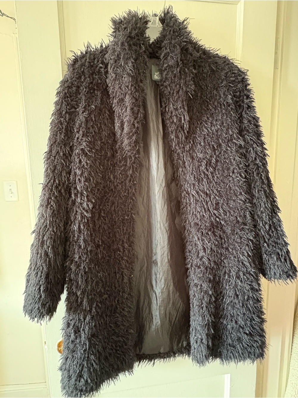 wild fable black teddy faux-fur coat